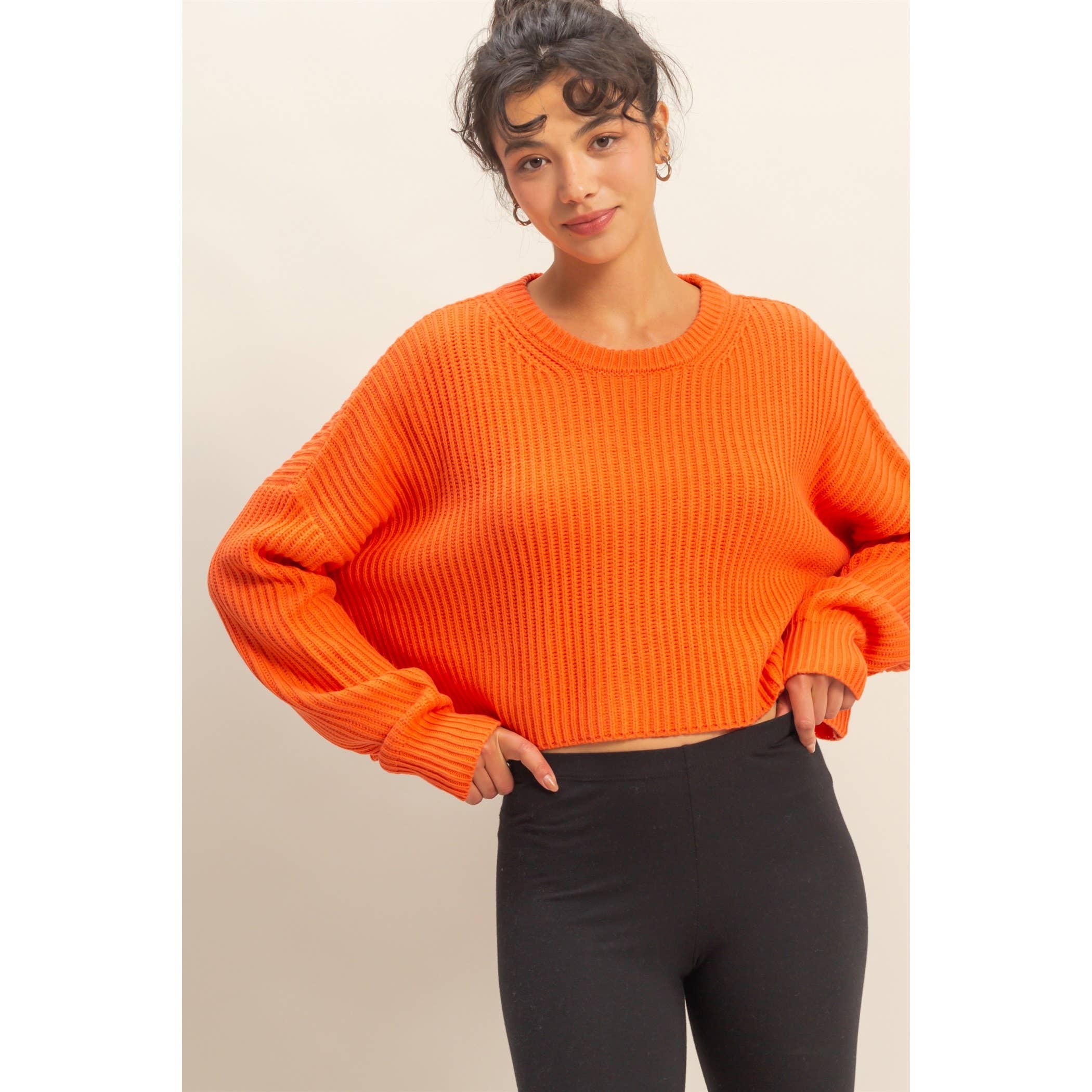 Cassey Cropped Knit Sweater