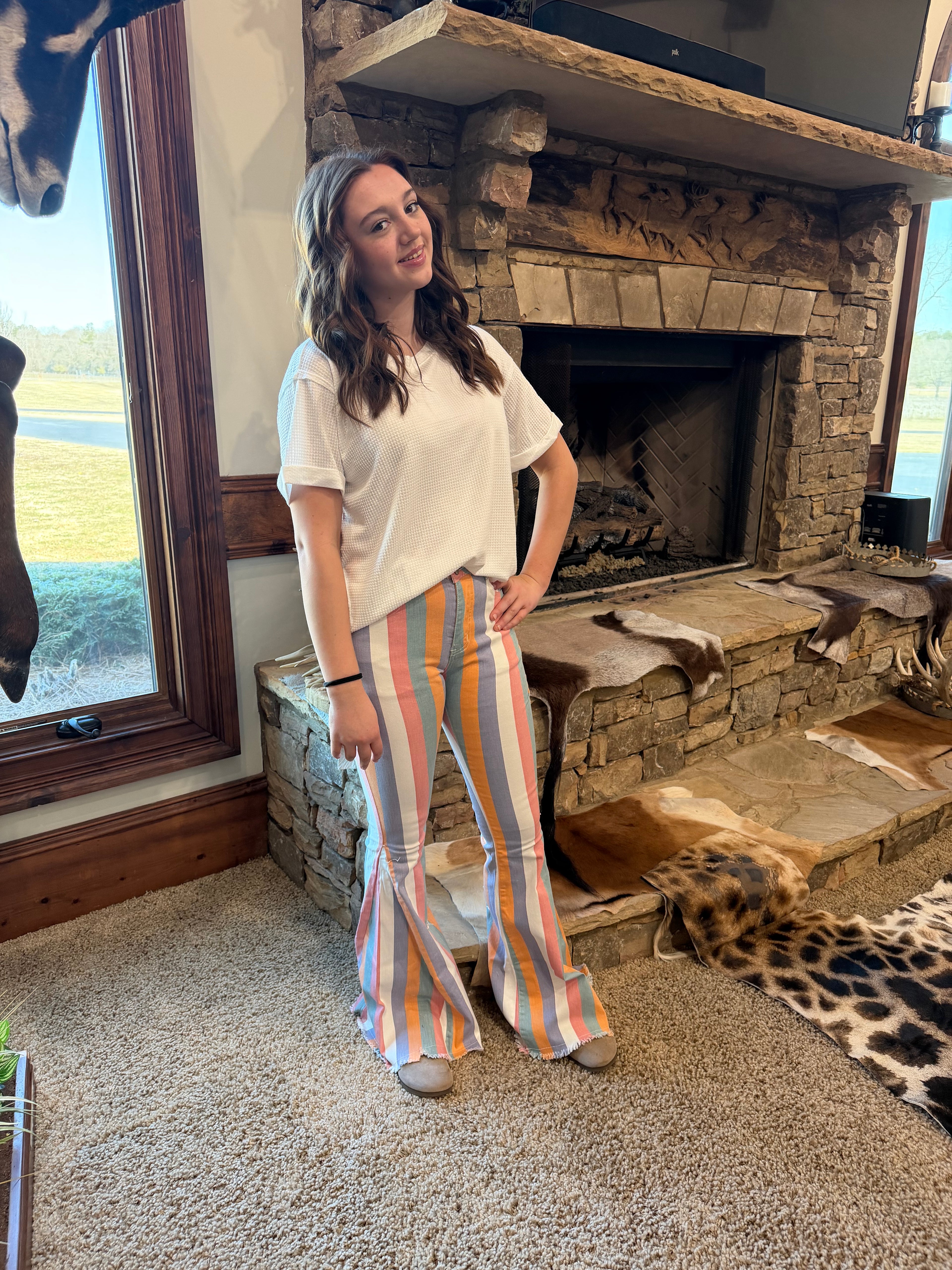 Striped Western Jeans