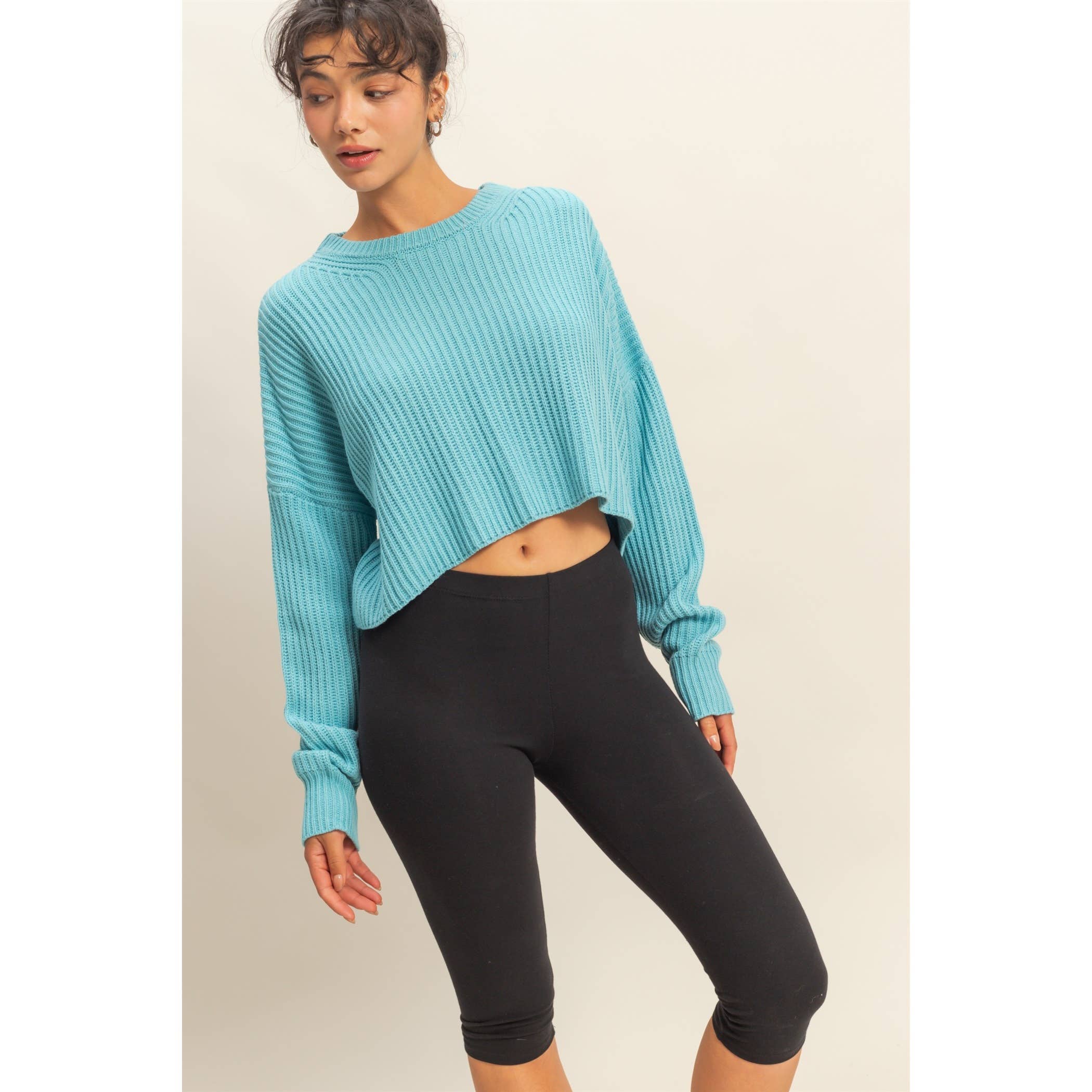 Cassey Cropped Knit Sweater