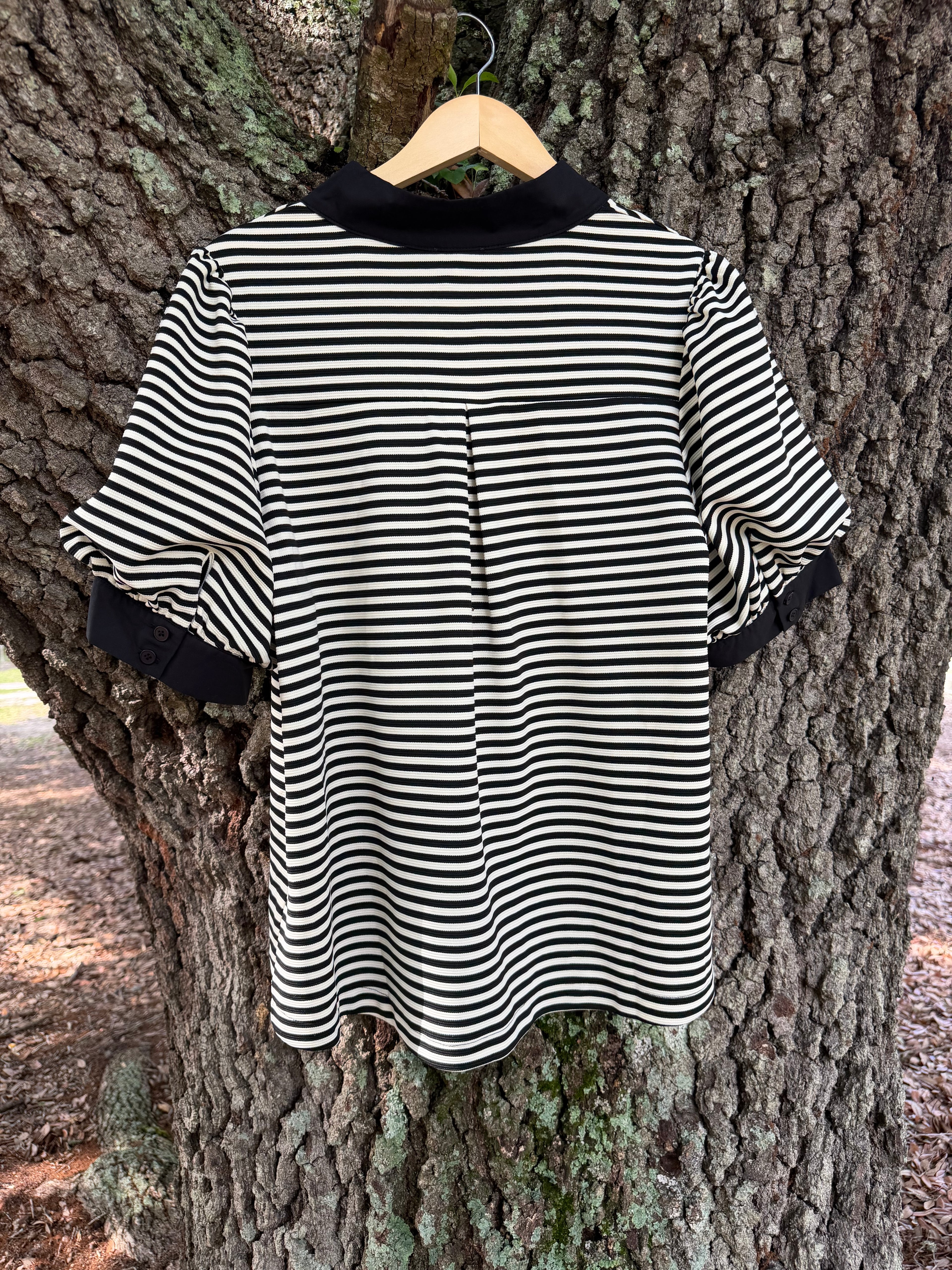 Black Striped Plus Size Shirt