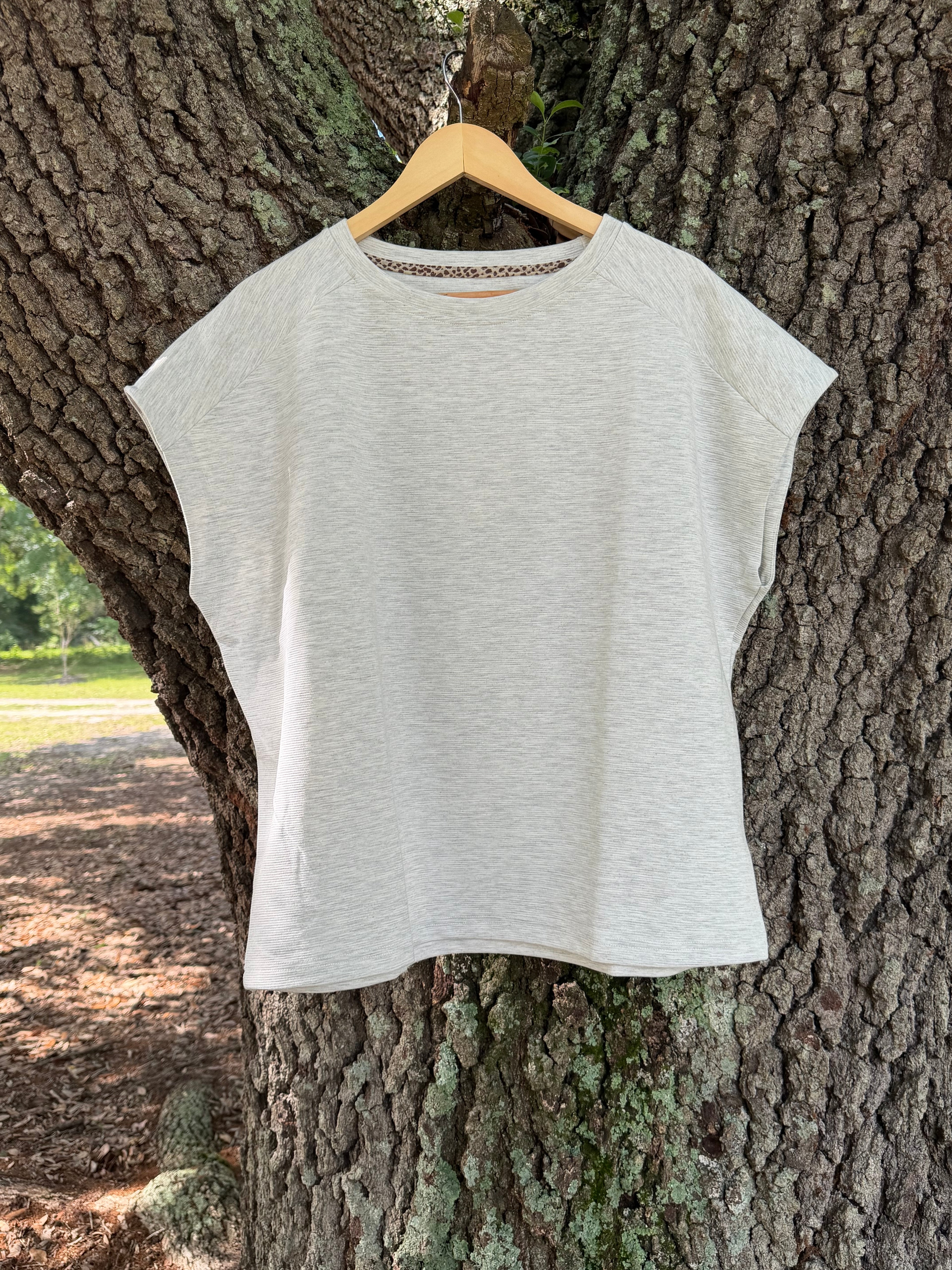 Grey Short Sleeve Umgee Shirt- Plus Size
