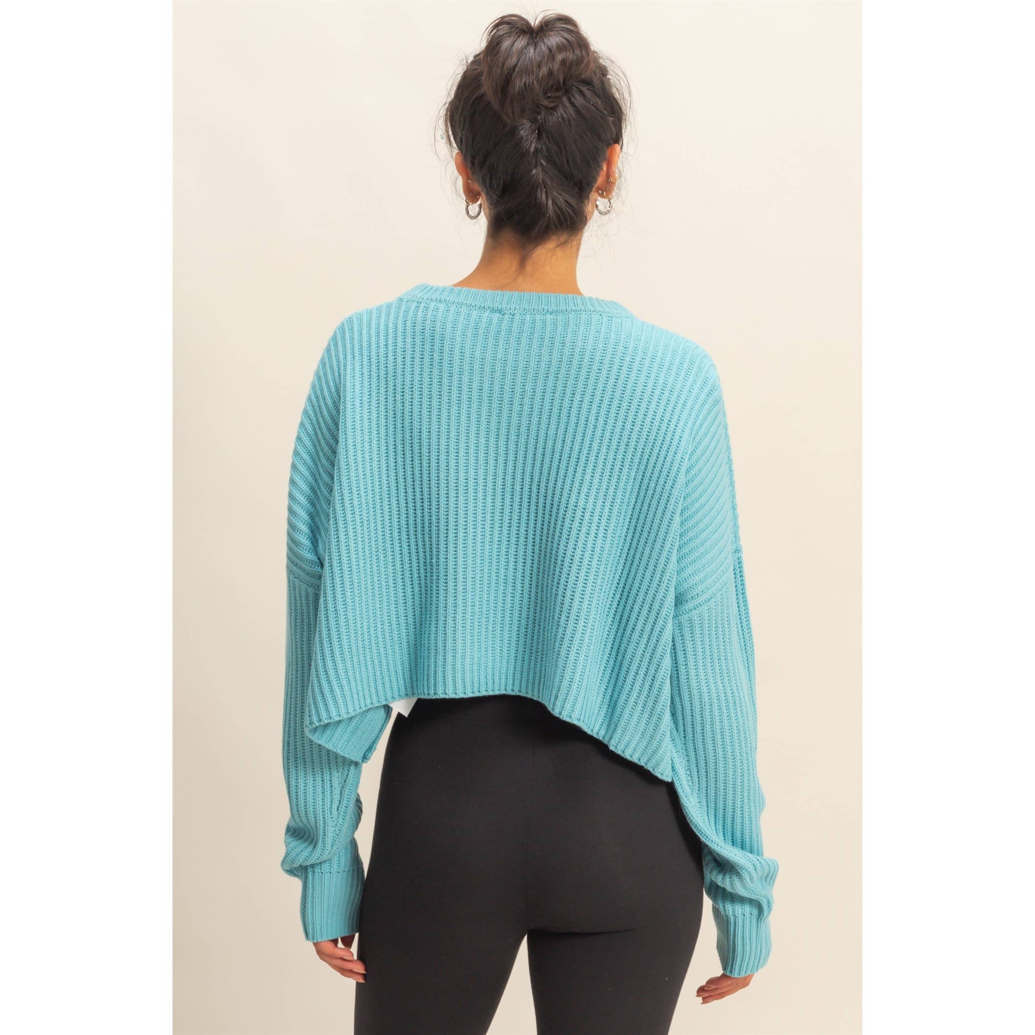 Cassey Cropped Knit Sweater