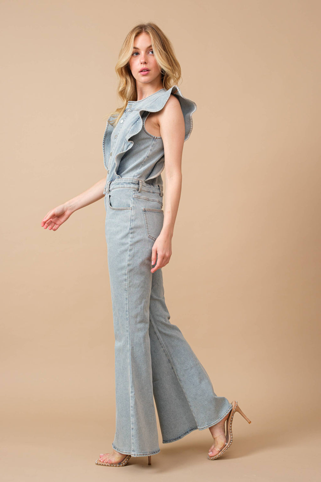 Bridget Bell Bottom Denim Jumpsuit