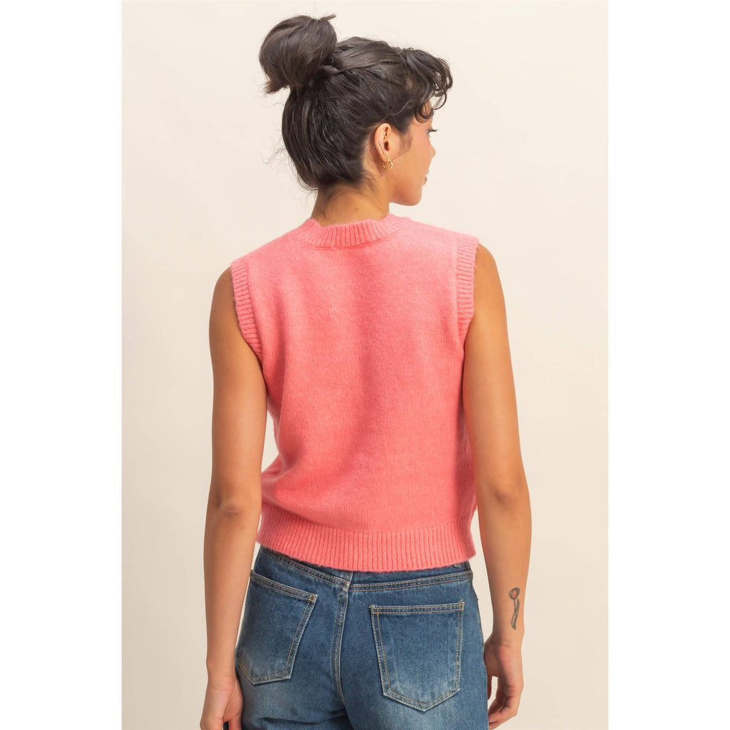 Sleeveless Crew Neck Knit Top