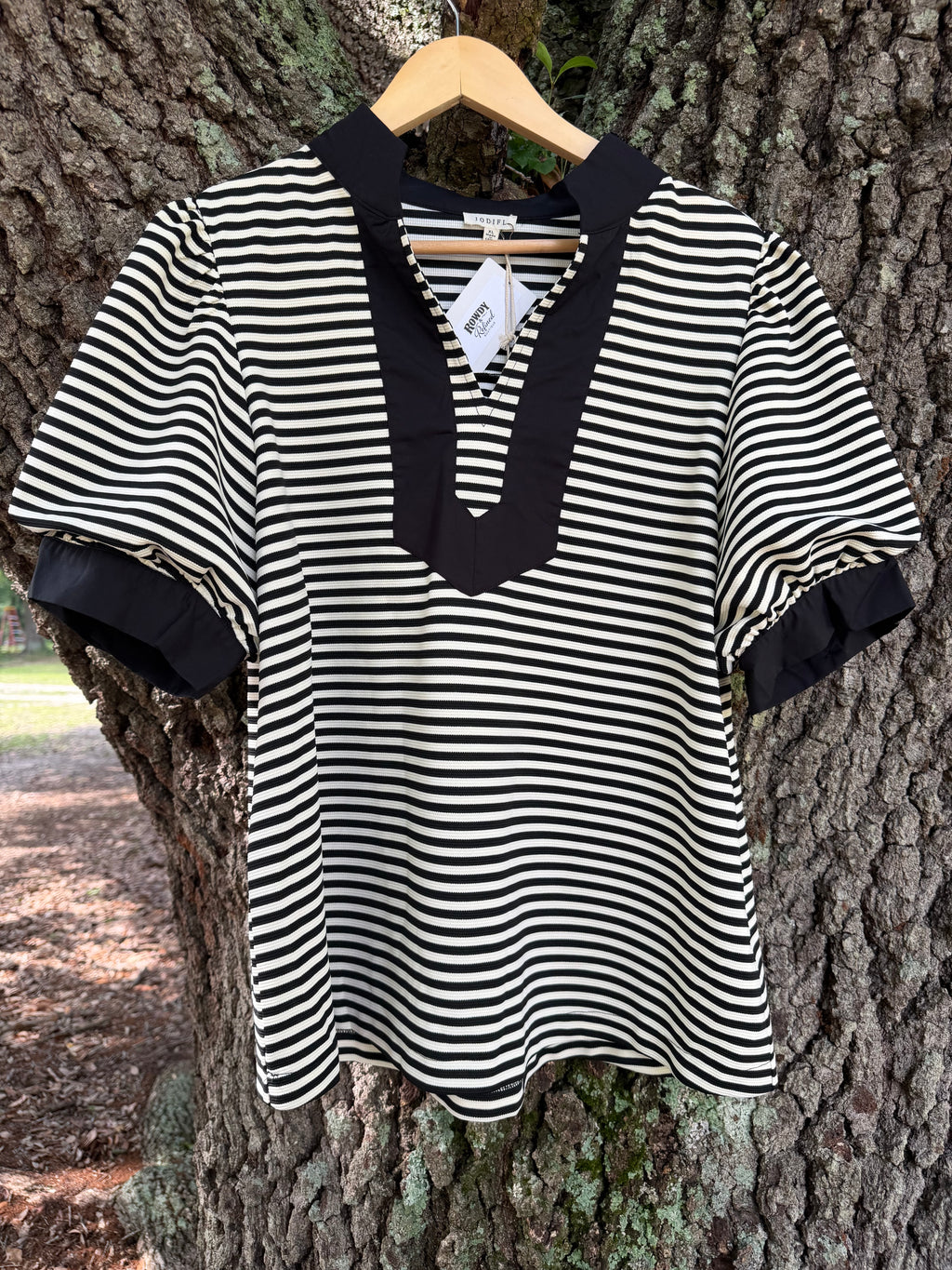 Black Striped Plus Size Shirt