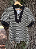Black Striped Plus Size Shirt