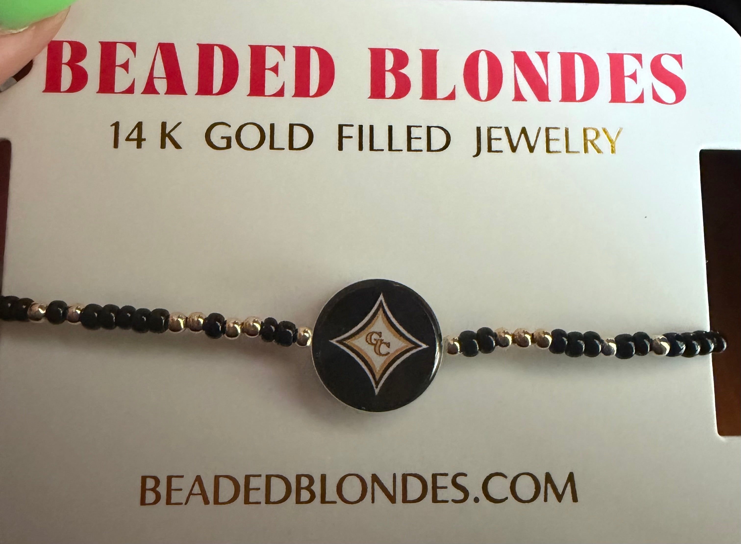 BB- GC on black beads