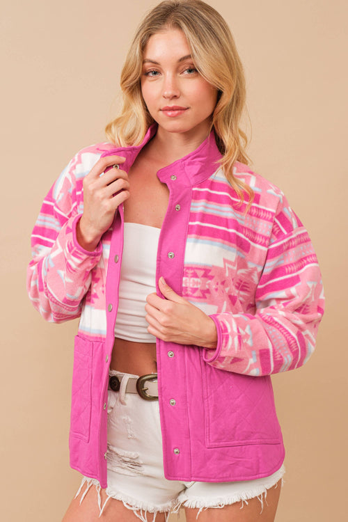 Ashley Aztec Quilted Fleece Jacket