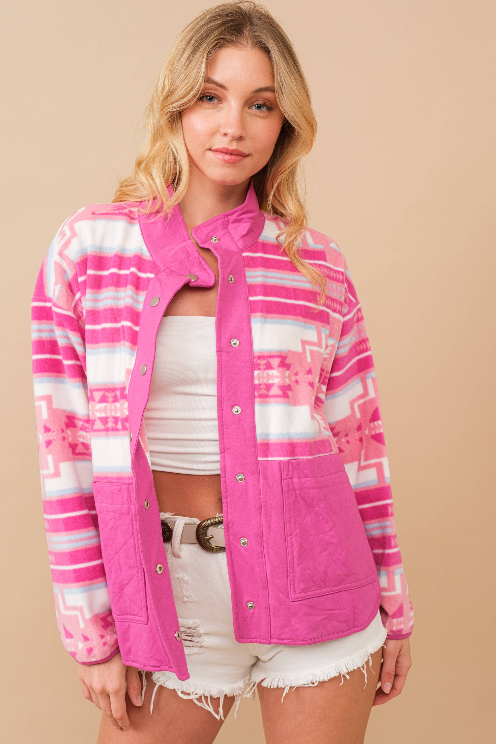 Ashley Aztec Quilted Fleece Jacket
